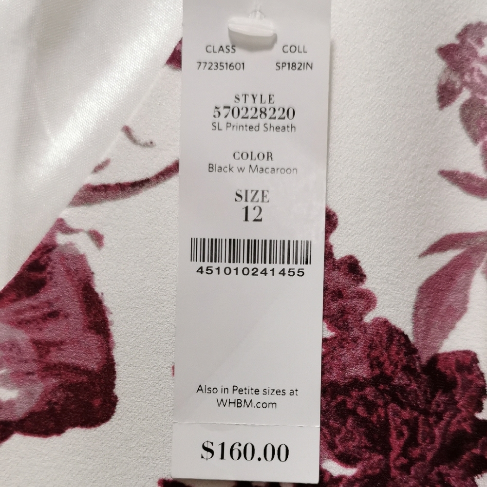 White House Black Market Floral Midi Dress in Pink and White - Picture 3 of 8